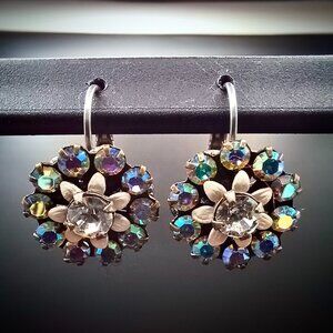 Vintage flower Swarovski crystal earrings